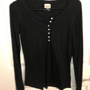Black button down long sleeve shirt